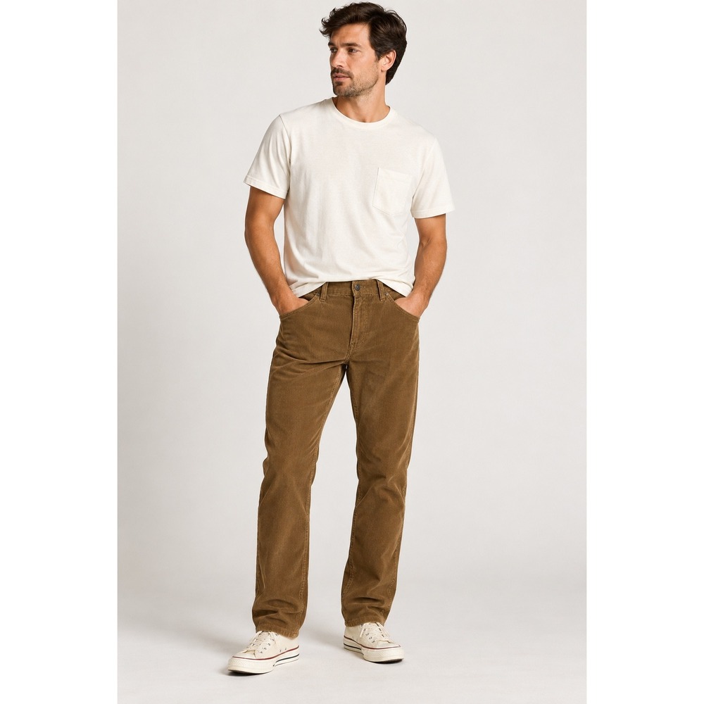 Banana Republic Men Brown Pima Cotton Corduroy Straight Leg Pants 34x30